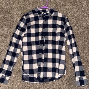 Abercrombie & Fitch Navy and White Plaid Shirt